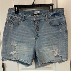 Judy Blue Light Blue Distressed Jean Shorts
